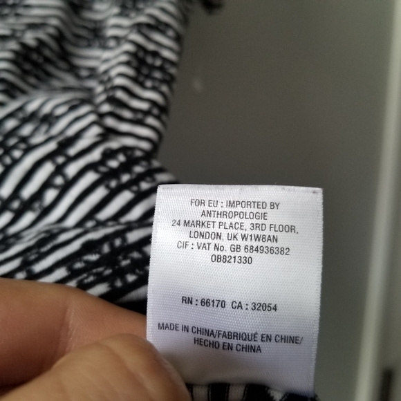 Anthropologie Postmark Black White Printed Tee Short Sleeve Floral XS - Picture 3 of 6